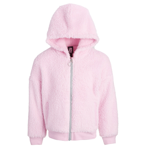 ID Ideology Toddler Girls Solid Faux Sherpa Hooded Jacket Pink Lavender Size 2T - Picture 1 of 1